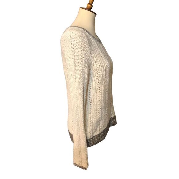 Anthropologie Moth Cream Silver Knit wool blend Sweater - Picture 4 of 12